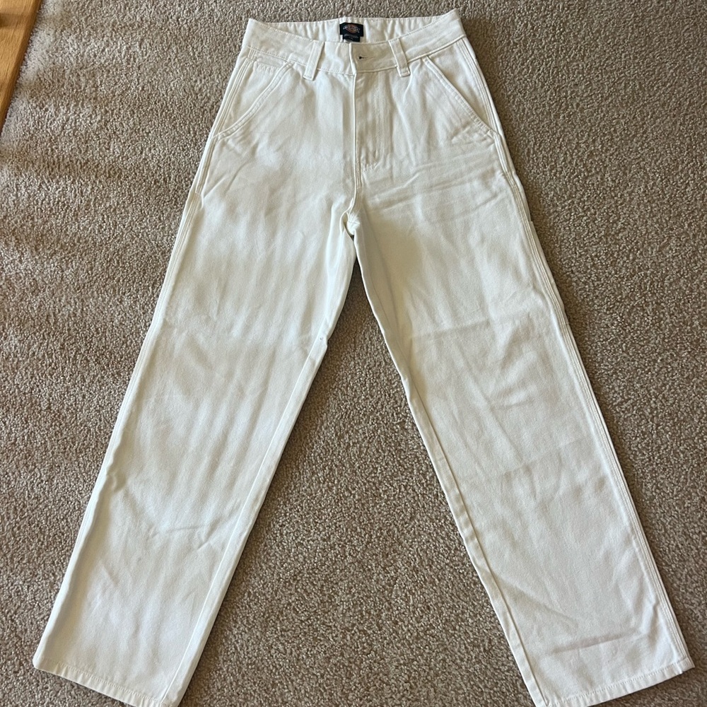 White Dickeys cargo jeans, size 2 regular length